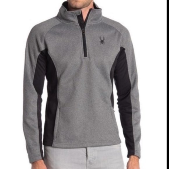 Spyder Outbound Quarter Mens Grey Zip Pullover Sweater Gray Size Small - Picture 1 of 3